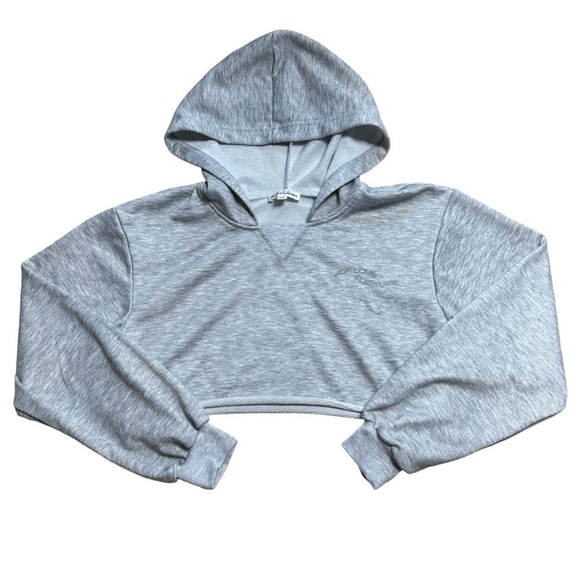 For Love and Lemons Leisure Gray Cut Cropped Hoodie Women’s US XS - Picture 1 of 8